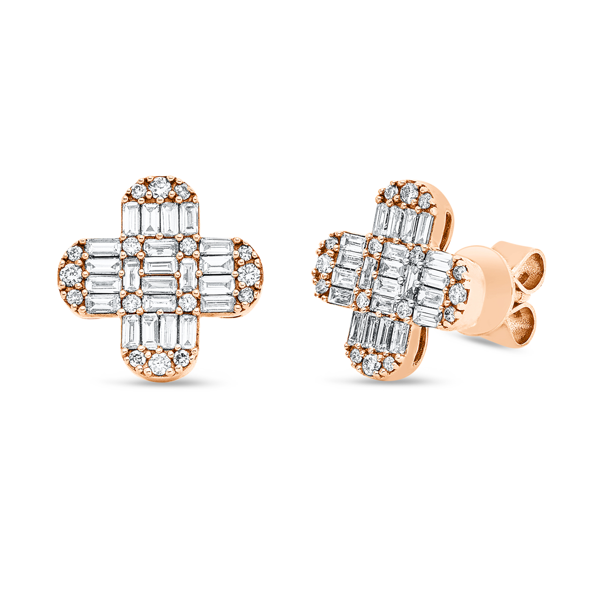 2U497R Ohrstecker Rosegold 18kt 0,75 Diamantschmuck mit 76 Diamanten - 2U497 – Bild 1