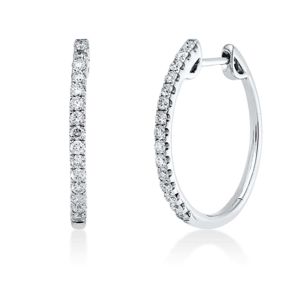 2V150W Creolen Weißgold 18kt 0,56 Diamantschmuck mit 30 Diamanten - 2V150 – Bild 1