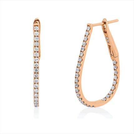 Creolen Rosegold 18kt 0,61 Diamantschmuck mit 60 Diamanten - 2V330