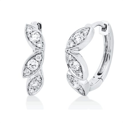 Creolen Weißgold 18kt 0,34 Diamantschmuck mit 18 Diamanten - 2V504