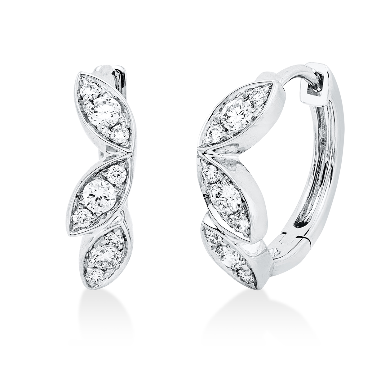 2V504W Creolen Weißgold 18kt 0,34 Diamantschmuck mit 18 Diamanten - 2V504 – Bild 1