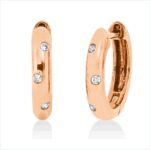 Creolen Zarge Rosegold 18kt 0,04 Diamantschmuck mit 6 Diamanten - 2V606