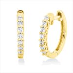 Creolen Gelbgold 18kt 0,26 Diamantschmuck mit 14 Diamanten - 2V759