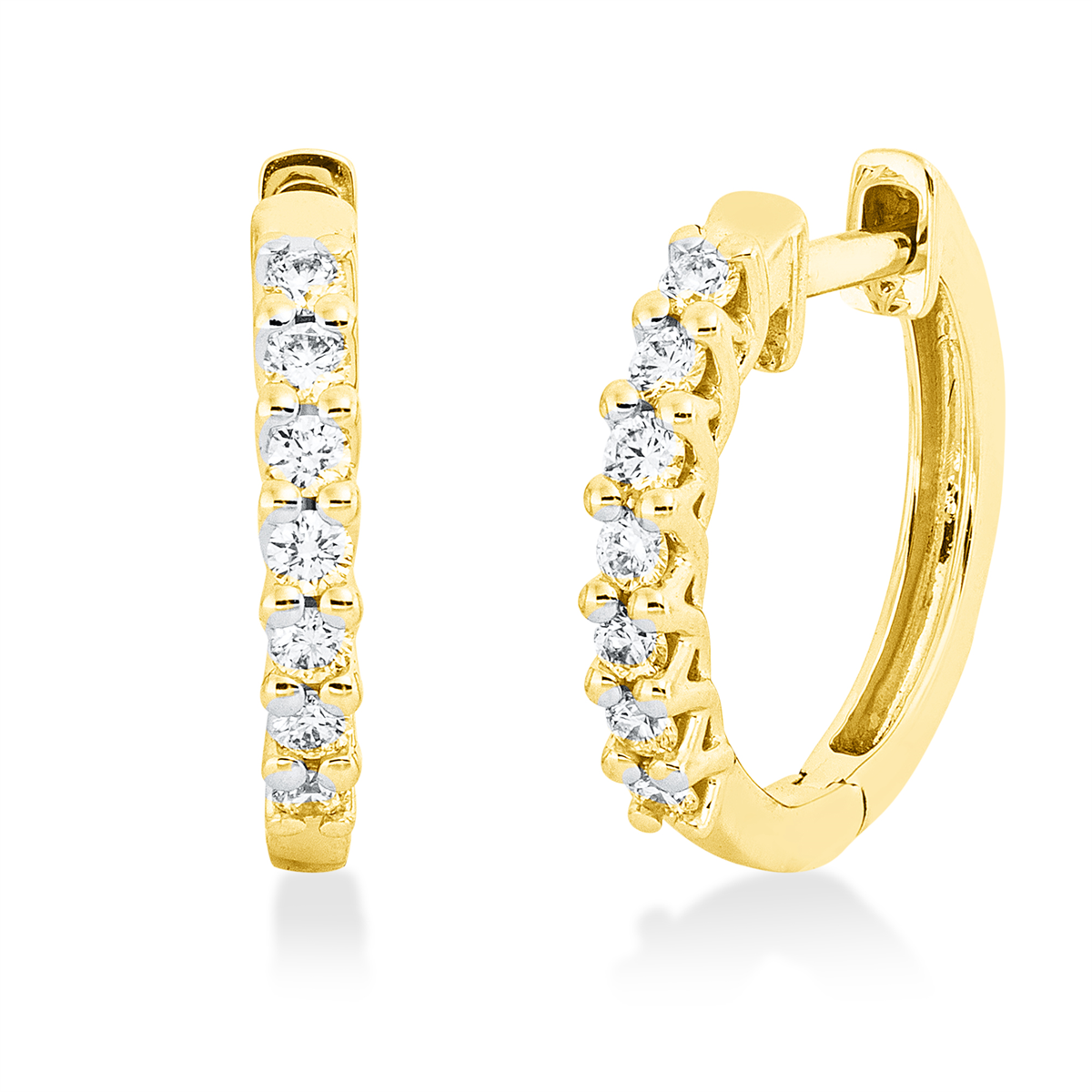 2V759G Creolen Gelbgold 18kt 0,26 Diamantschmuck mit 14 Diamanten - 2V759 – Bild 1