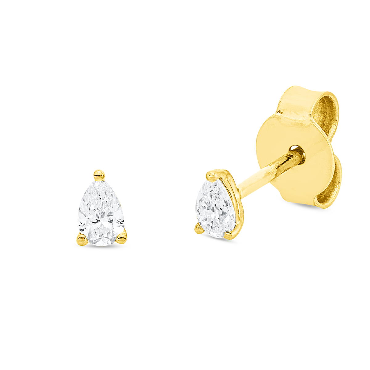 2V785G Ohrstecker 3er-Krappe Gelbgold 18kt 0,20 Diamantschmuck mit 2 Diamanten - 2V785 – Bild 1