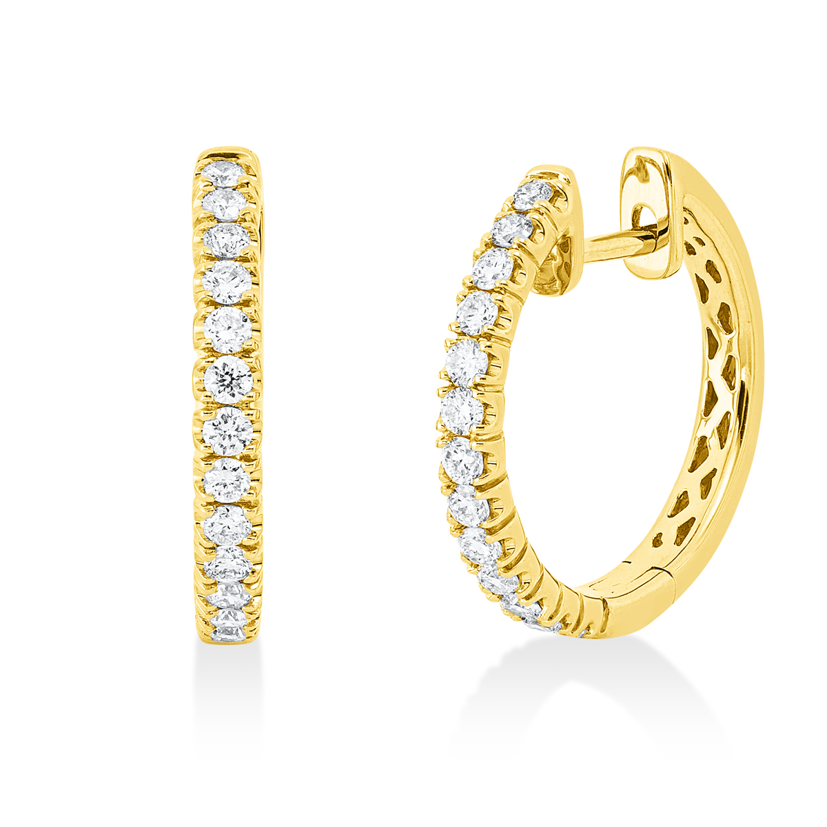 2V919G Creolen Gelbgold 18kt 0,50 Diamantschmuck mit 26 Diamanten - 2V919 – Bild 1