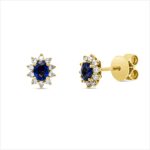 Ohrstecker Gelbgold 18kt 0,20 Diamantschmuck Farbstein 0,45 ct - 2V930