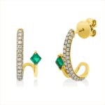 Ohrstecker Gelbgold 18kt 0,50 Diamantschmuck Farbstein 0,2 ct - 2V934