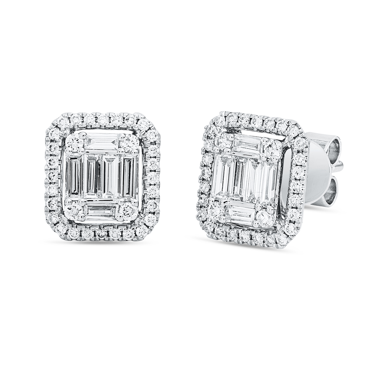 2V936W Ohrstecker Weißgold 18kt 0,47 Diamantschmuck mit 76 Diamanten - 2V936 – Bild 1