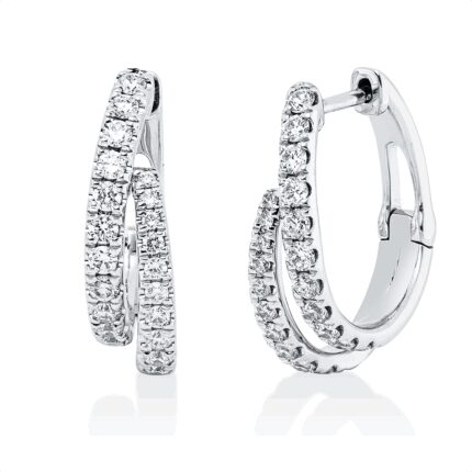 Creolen Weißgold 18kt 0,62 Diamantschmuck mit 42 Diamanten - 2V994