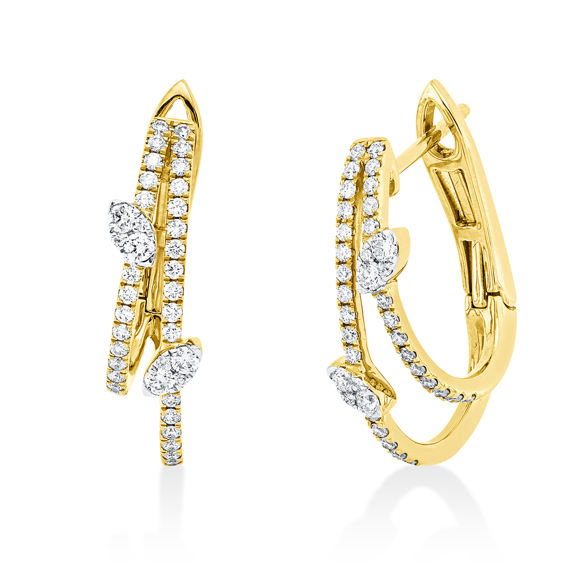 2W001GW Creolen Gelbgold / Weißgold 18kt 0,47 Diamantschmuck mit 80 Diamanten - 2W001 – Bild 1