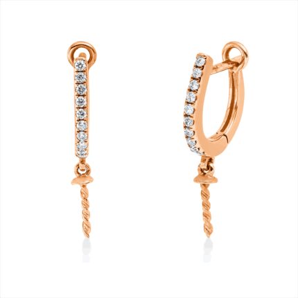 Creolen Rosegold 18kt 0,10 Diamantschmuck mit 20 Diamanten - 2W034