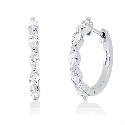 Creolen Weißgold 18kt 0,55 Diamantschmuck mit 10 Diamanten - 2W042