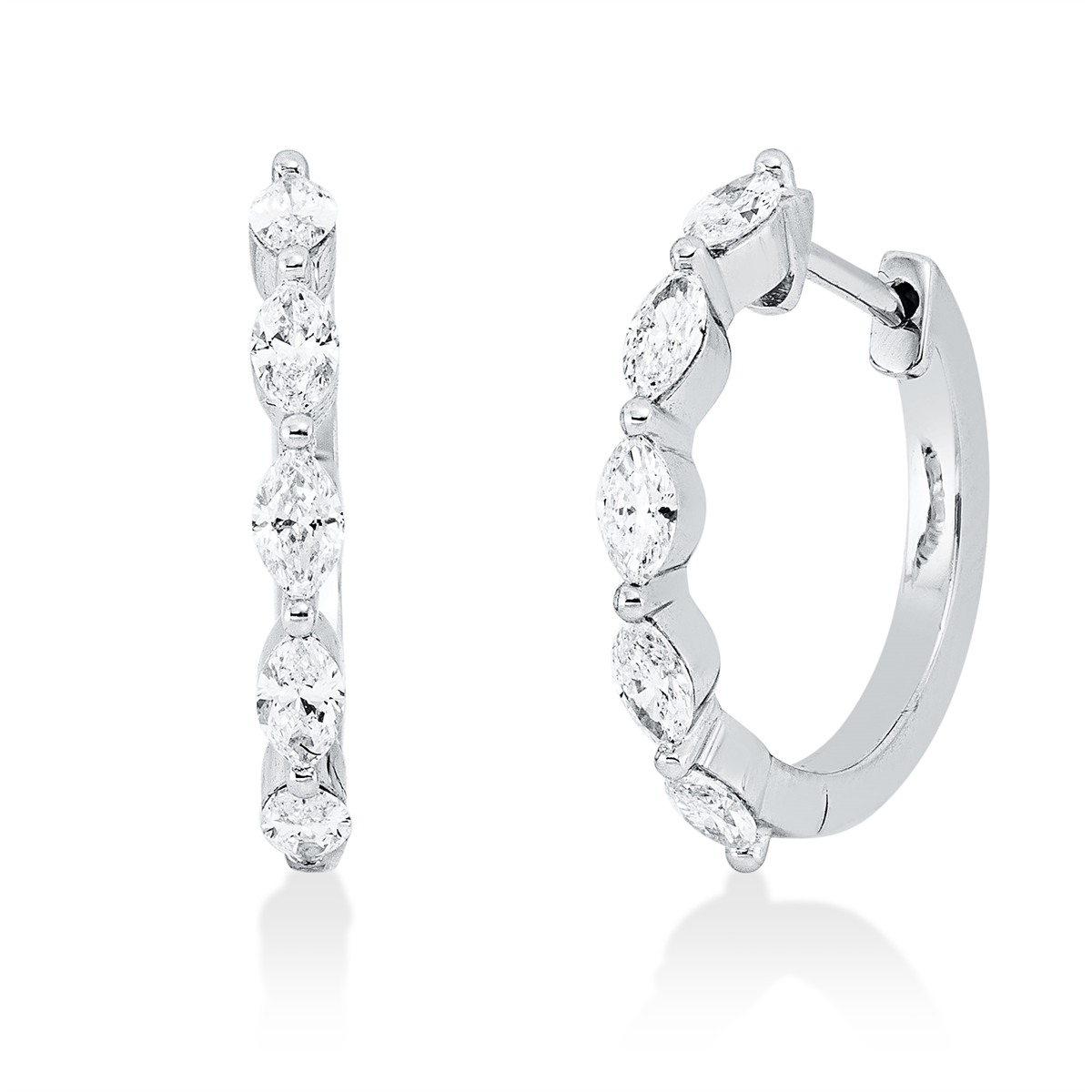 2W042W Creolen Weißgold 18kt 0,55 Diamantschmuck mit 10 Diamanten - 2W042 – Bild 1