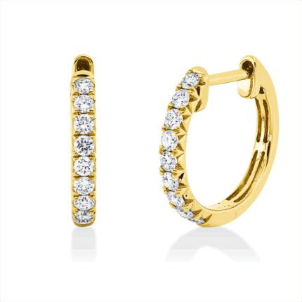 Creolen Gelbgold 18kt 0,34 Diamantschmuck mit 18 Diamanten - 2W096