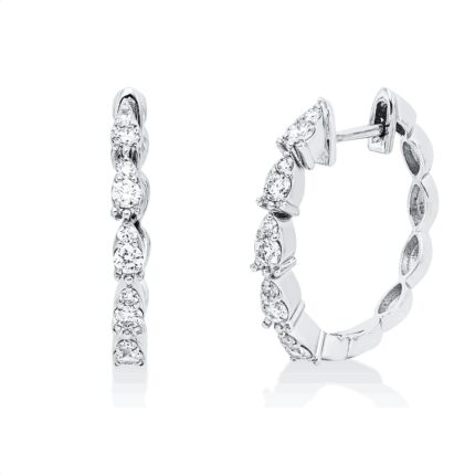 Creolen Weißgold 18kt 0,43 Diamantschmuck mit 20 Diamanten - 2W122