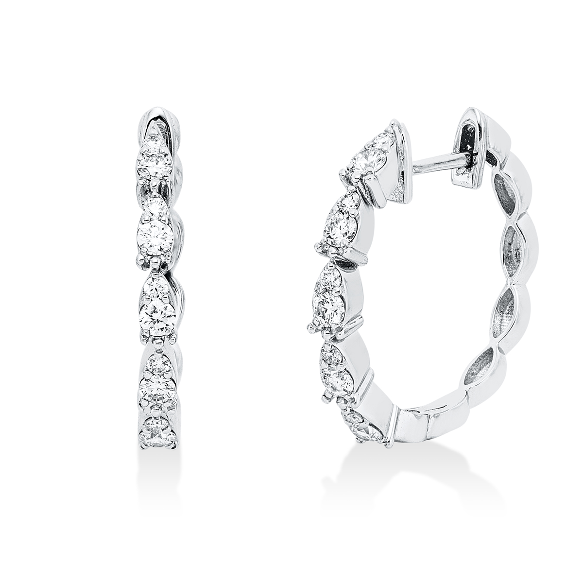 2W122W Creolen Weißgold 18kt 0,43 Diamantschmuck mit 20 Diamanten - 2W122 – Bild 1