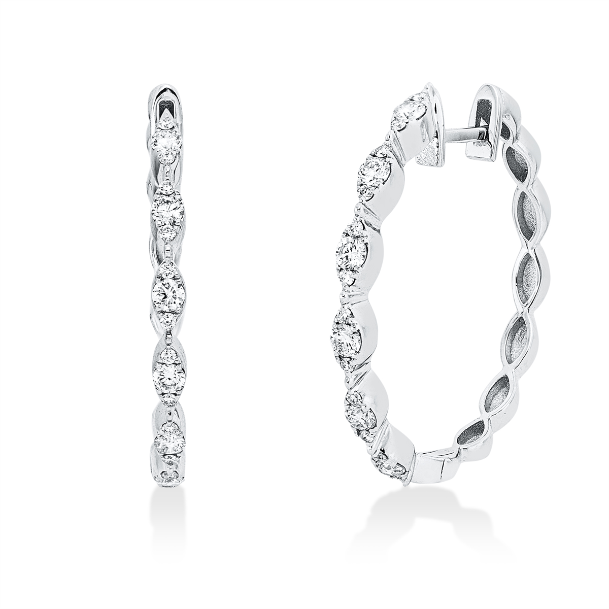 2W123W Creolen Weißgold 18kt 0,45 Diamantschmuck mit 36 Diamanten - 2W123 – Bild 1