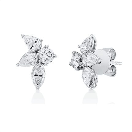 Creolen Weißgold 18kt 0,25 Diamantschmuck mit 14 Diamanten - 2W139