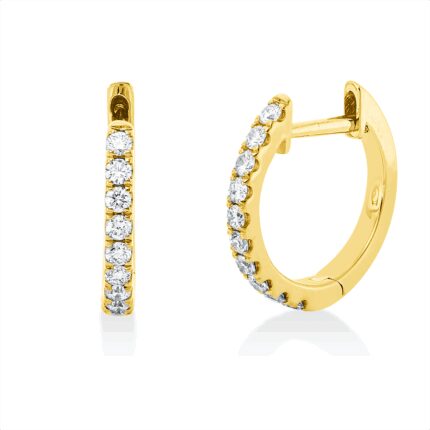 Creolen Gelbgold 18kt 0,20 Diamantschmuck mit 20 Diamanten - 2W150