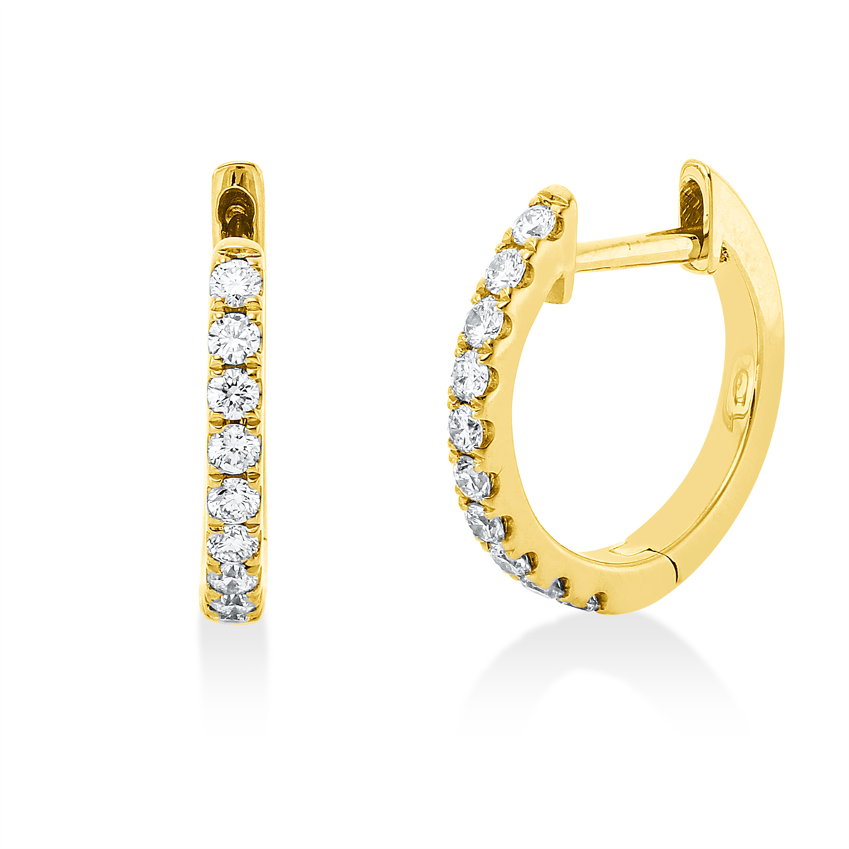 2W150G Creolen Gelbgold 18kt 0,20 Diamantschmuck mit 20 Diamanten - 2W150 – Bild 1