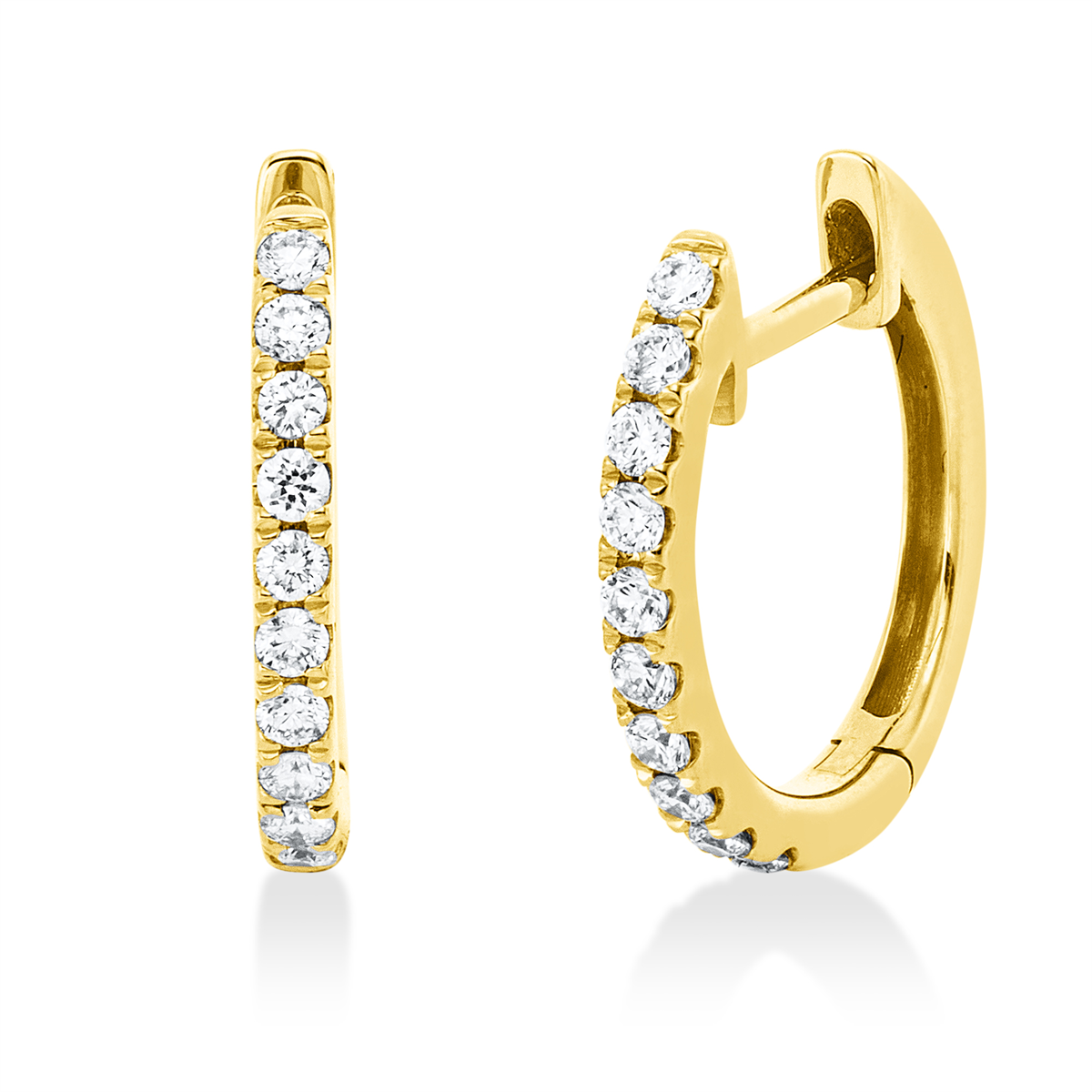 2W152G Creolen Gelbgold 18kt 0,20 Diamantschmuck mit 20 Diamanten - 2W152 – Bild 1