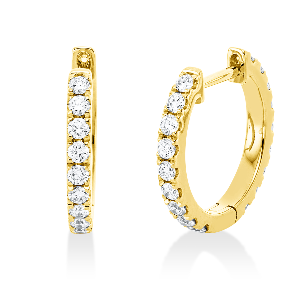 2W153G Creolen Gelbgold 18kt 0,55 Diamantschmuck mit 36 Diamanten - 2W153 – Bild 1