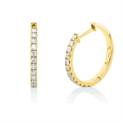 Creolen Gelbgold 18kt 0,37 Diamantschmuck mit 24 Diamanten - 2W155