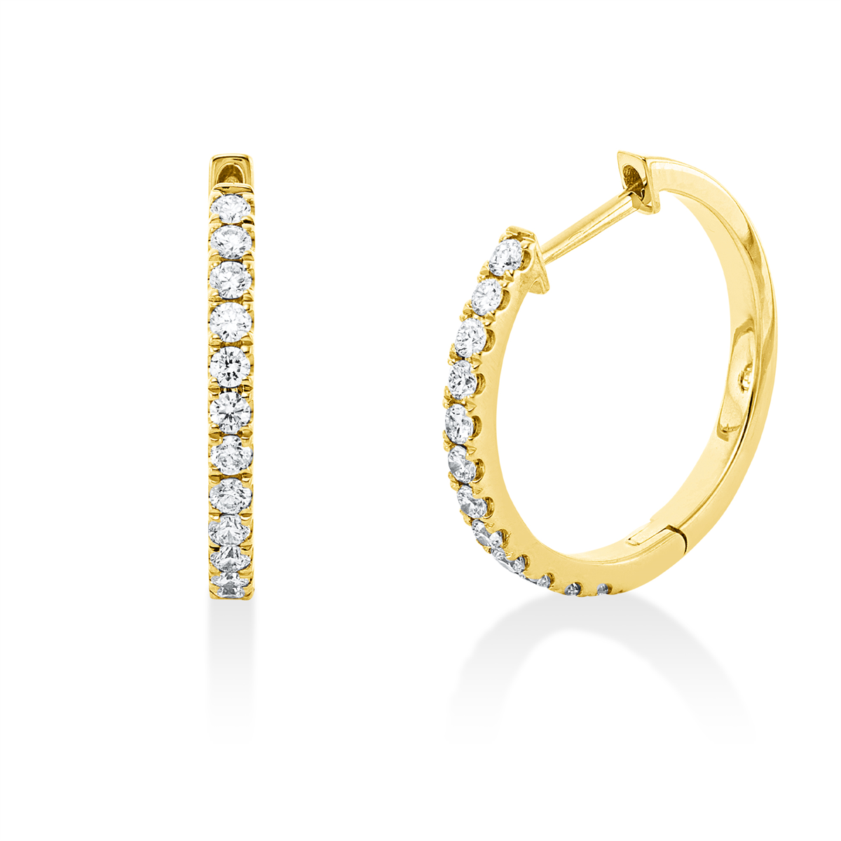 2W155G Creolen Gelbgold 18kt 0,37 Diamantschmuck mit 24 Diamanten - 2W155 – Bild 1