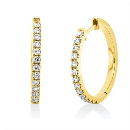 Creolen Gelbgold 18kt 0,39 Diamantschmuck mit 26 Diamanten - 2W157