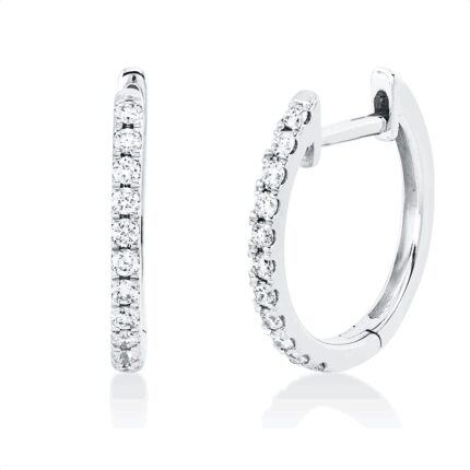 Creolen Weißgold 18kt 0,15 Diamantschmuck mit 22 Diamanten - 2W162