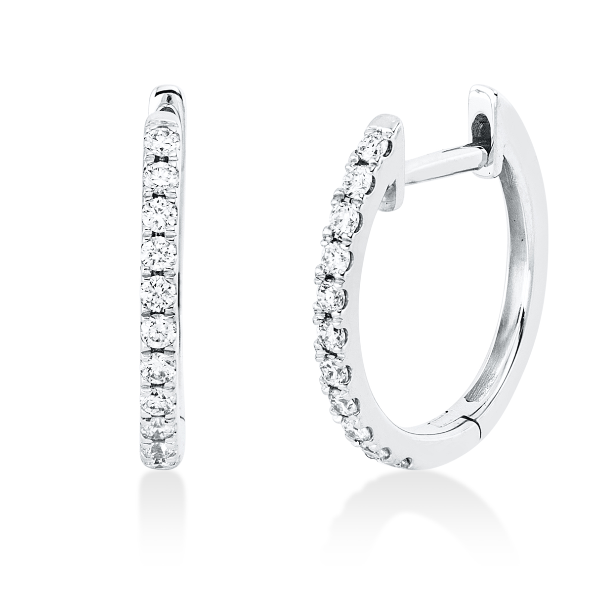 2W162W Creolen Weißgold 18kt 0,15 Diamantschmuck mit 22 Diamanten - 2W162 – Bild 1