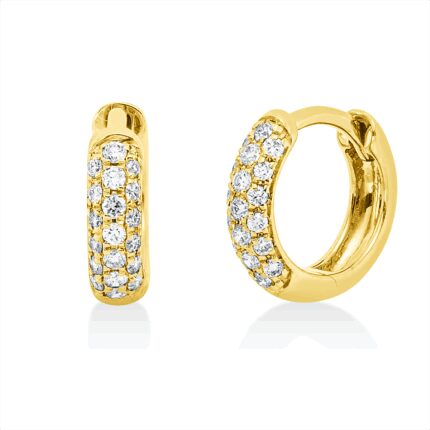 Creolen Gelbgold 18kt 0,12 Diamantschmuck mit 38 Diamanten - 2W168