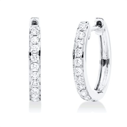 Creolen Weißgold 18kt 0,24 Diamantschmuck mit 22 Diamanten - 2W183