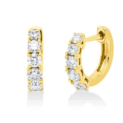 Creolen Gelbgold 18kt 0,62 Diamantschmuck mit 10 Diamanten - 2W349