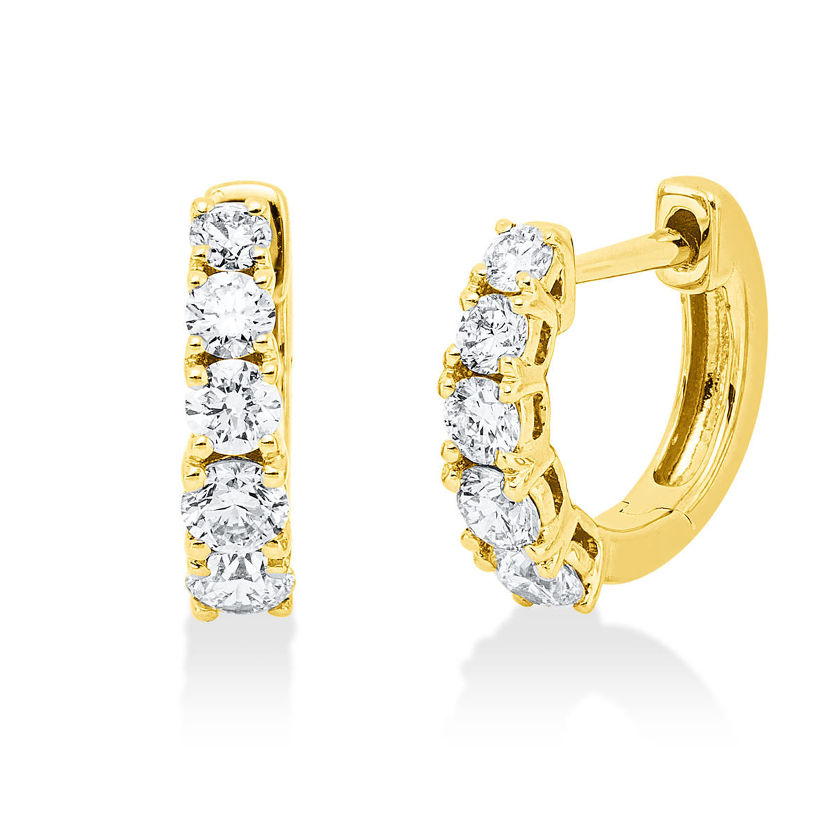 2W349G Creolen Gelbgold 18kt 0,62 Diamantschmuck mit 10 Diamanten - 2W349 – Bild 1