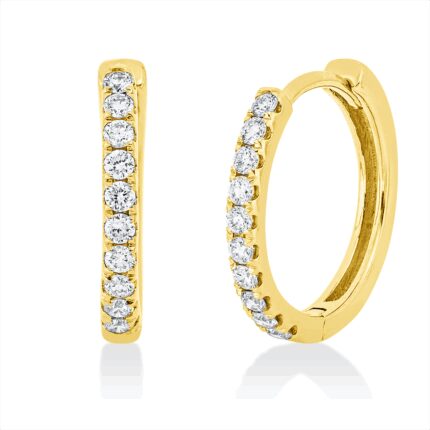 Creolen Gelbgold 18kt 0,21 Diamantschmuck mit 20 Diamanten - 2W350