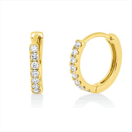 Creolen Gelbgold 18kt 0,17 Diamantschmuck mit 16 Diamanten - 2W351