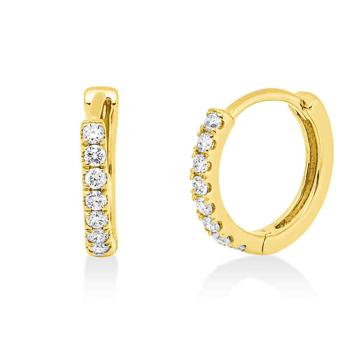 2W351G Creolen Gelbgold 18kt 0,17 Diamantschmuck mit 16 Diamanten - 2W351 – Bild 1