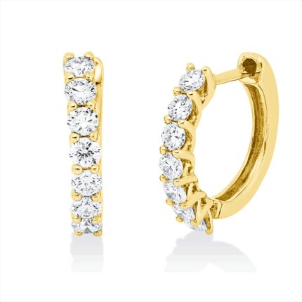 Creolen Gelbgold 18kt 0,46 Diamantschmuck mit 14 Diamanten - 2W354