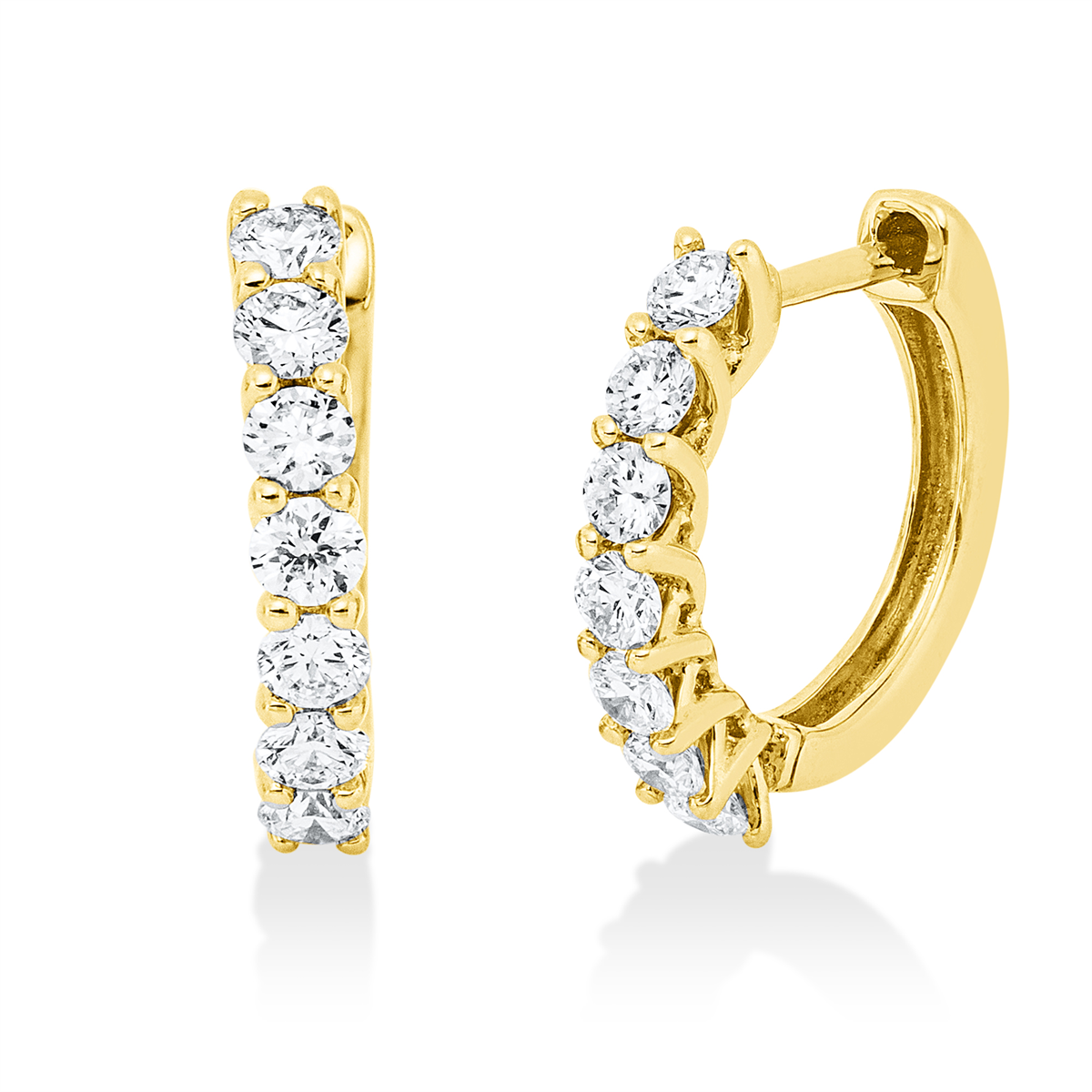 2W354G Creolen Gelbgold 18kt 0,46 Diamantschmuck mit 14 Diamanten - 2W354 – Bild 1