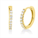 Creolen Gelbgold 18kt 0,34 Diamantschmuck mit 16 Diamanten - 2W355