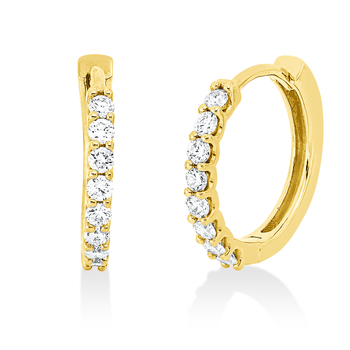 2W355G Creolen Gelbgold 18kt 0,34 Diamantschmuck mit 16 Diamanten - 2W355 – Bild 1