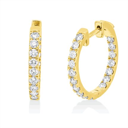 Creolen Gelbgold 18kt 0,87 Diamantschmuck mit 34 Diamanten - 2W356