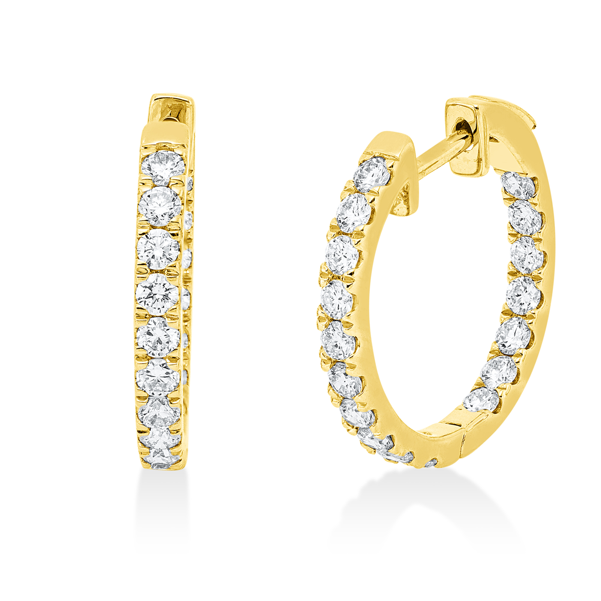 2W356G Creolen Gelbgold 18kt 0,87 Diamantschmuck mit 34 Diamanten - 2W356 – Bild 1