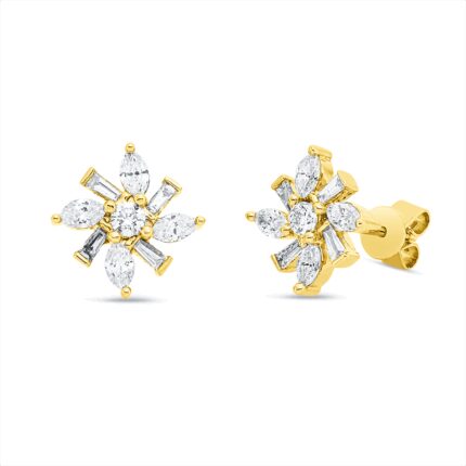 Ohrstecker Gelbgold 18kt 0,73 Diamantschmuck mit 18 Diamanten - 2W366