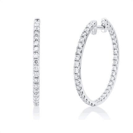 Creolen Weißgold 18kt 1,08 Diamantschmuck mit 76 Diamanten - 2W382