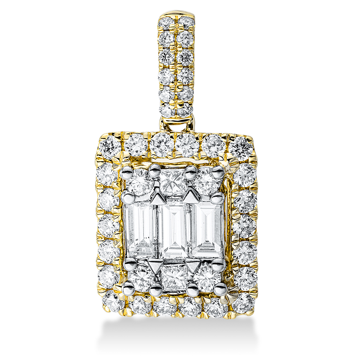 3G086GW Anhänger Gelbgold / Weißgold 18kt 0,57 Diamantschmuck mit 43 Diamanten - 3G086 – Bild 1