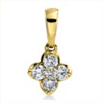 Anhänger Gelbgold 18kt 0,18 Diamantschmuck mit 5 Diamanten - 3G854