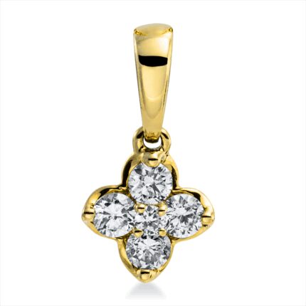 Anhänger Gelbgold 18kt 0,18 Diamantschmuck mit 5 Diamanten - 3G854